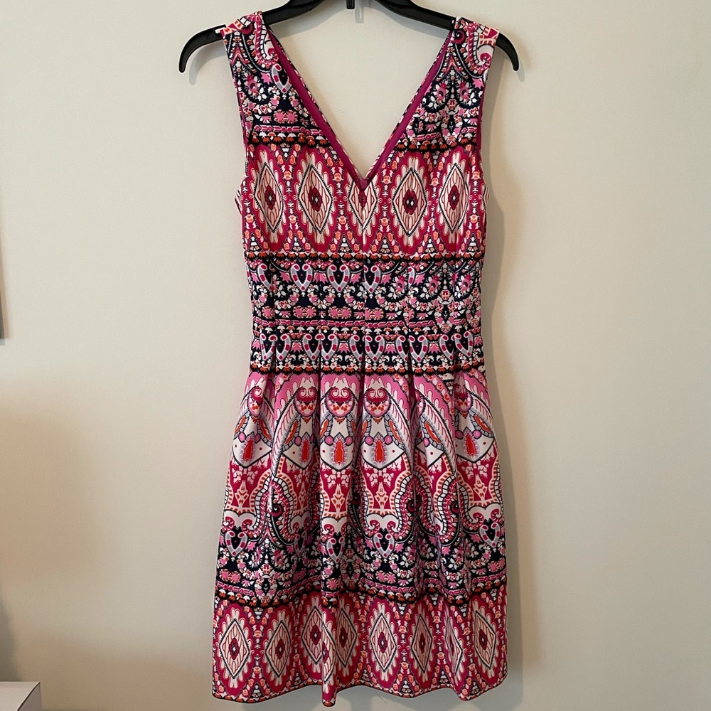 Vince Camuto Pink Printed Scuba Dress